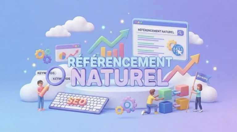 illustration 3d colorée et ludique référencement naturel