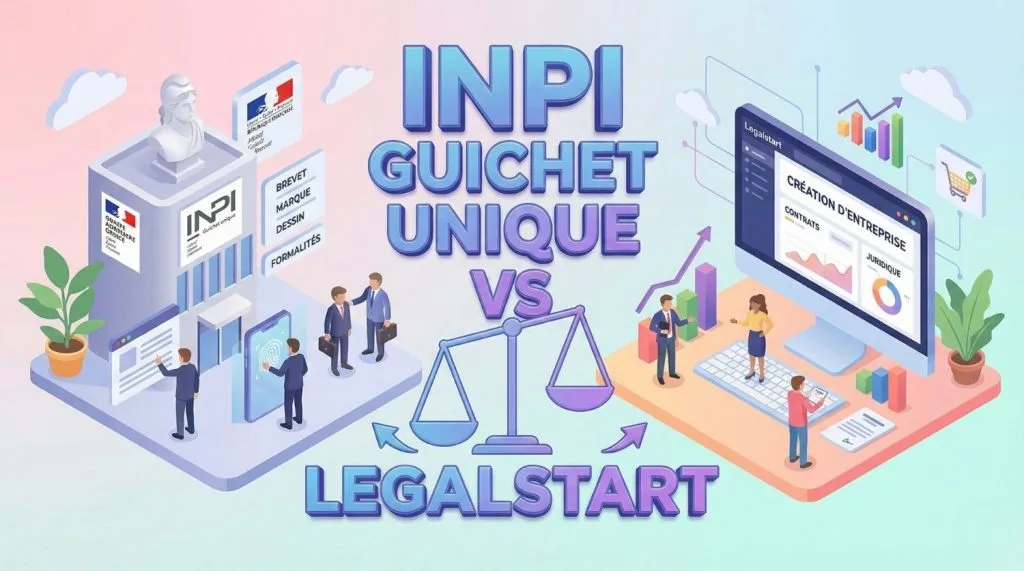 Comparatif visuel entre la lourdeur administrative de l'INPI et la rapidité de Legalstart