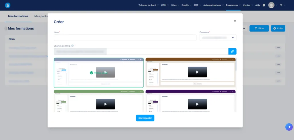 créer une formation avec systeme.io