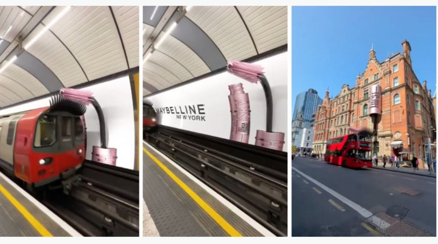 wagons du métro londonien maybelline
